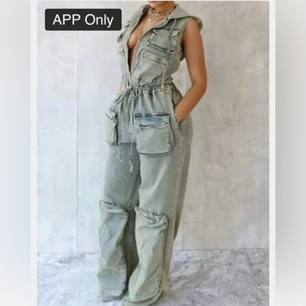 Stylish Light Gray Jumpsuit